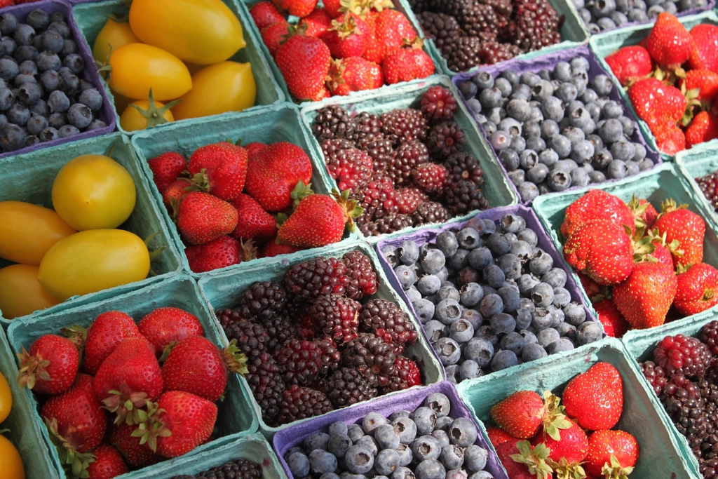 Fresh berries at the Saturday market